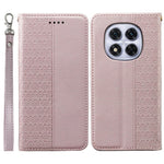 For Xiaomi Redmi Note 14 Pro 4G Wallet Phone Case Checkered Pattern Imprint Leather Flip Cover with Wrist Strap