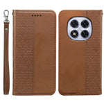 For Xiaomi Redmi Note 14 Pro 4G Wallet Phone Case Checkered Pattern Imprint Leather Flip Cover with Wrist Strap