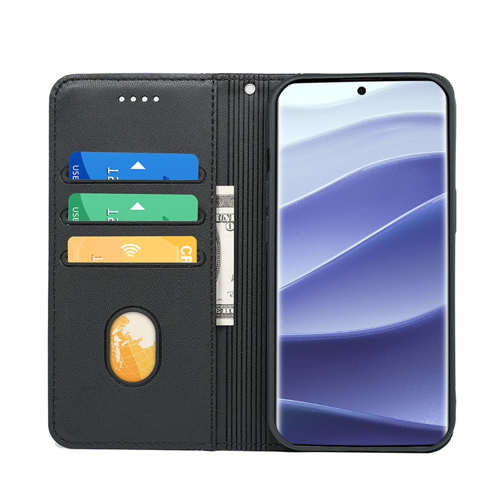 HX01 Plånboksfodral för Xiaomi Redmi Note 14 Pro 4G med magnetisk stängning och PU-läder