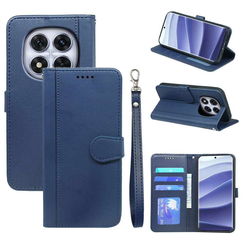 For Xiaomi Redmi Note 14 Pro 4G Wallet Case Magnetic Snap Leather Phone Cover with Strap