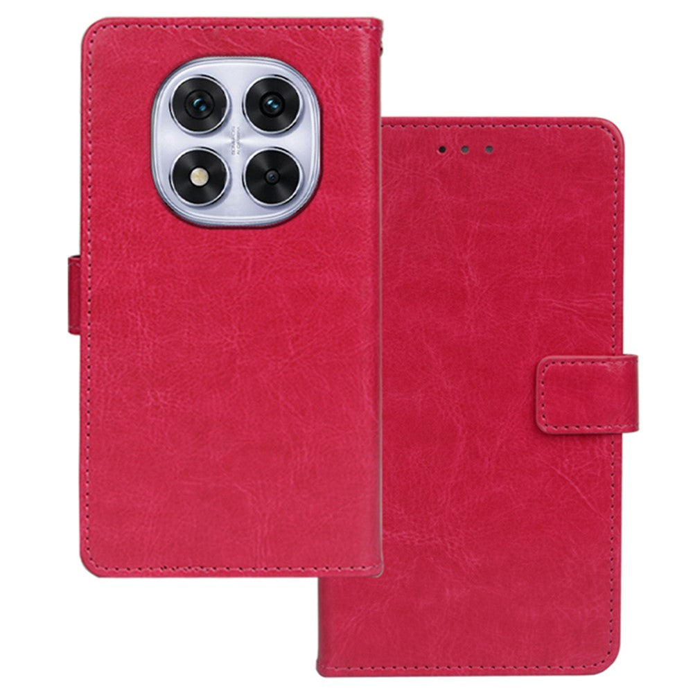 IDEWEI For Xiaomi Redmi Note 14 Pro 4G Case Wallet Leather Phone Cover Crazy Horse Texture