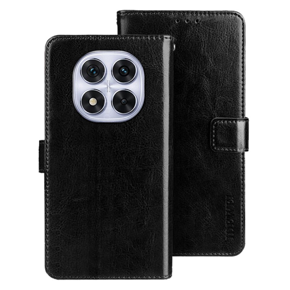 IDEWEI For Xiaomi Redmi Note 14 Pro 4G Stand Case Crazy Horse Texture Leather Phone Cover