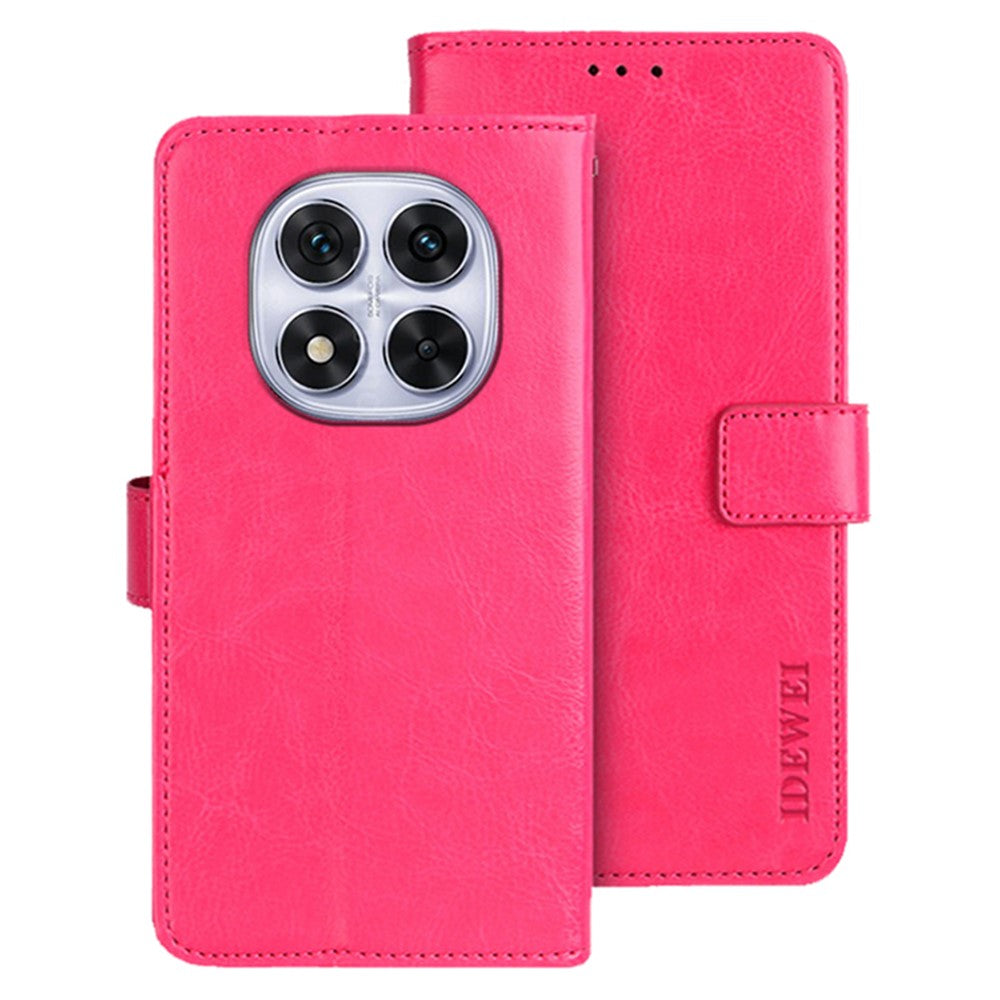 IDEWEI For Xiaomi Redmi Note 14 Pro 4G Stand Case Crazy Horse Texture Leather Phone Cover