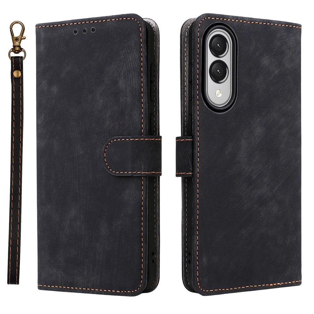 Til Samsung Galaxy S25 Edge cover med pung RFID-blokerende PU-læder og stativfunktion