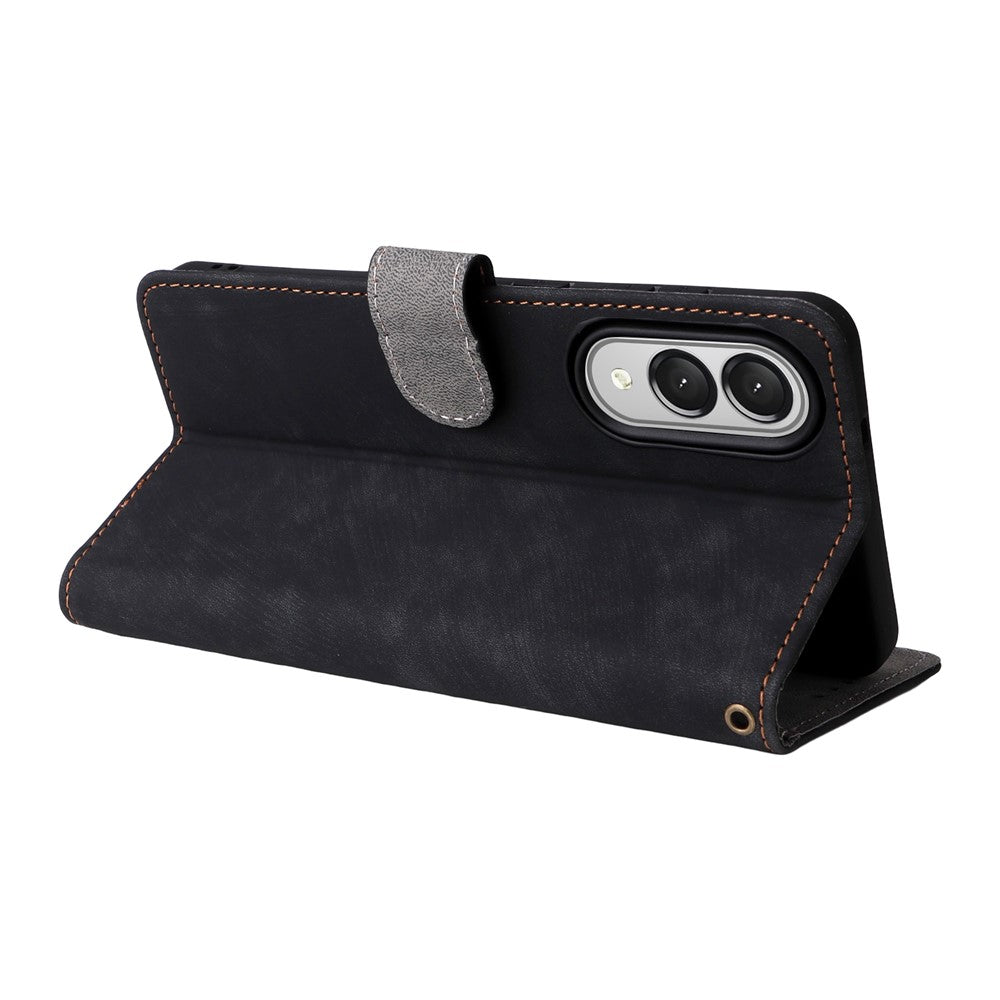Til Samsung Galaxy S25 Edge cover med pung RFID-blokerende PU-læder og stativfunktion
