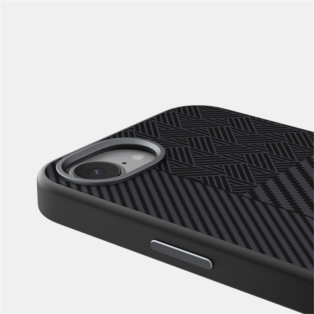 ABEEL-etui til iPhone 17e / 16e kompatibelt med MagSafe, slankt mobilcover af PC, TPU, aluminiumslegering og PU-læder
