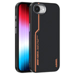 ABEEL For iPhone 17e / 16e Case Compatible with MagSafe Micro-Embossing 6D Printed PC TPU Aluminum Alloy Leather Phone Cover