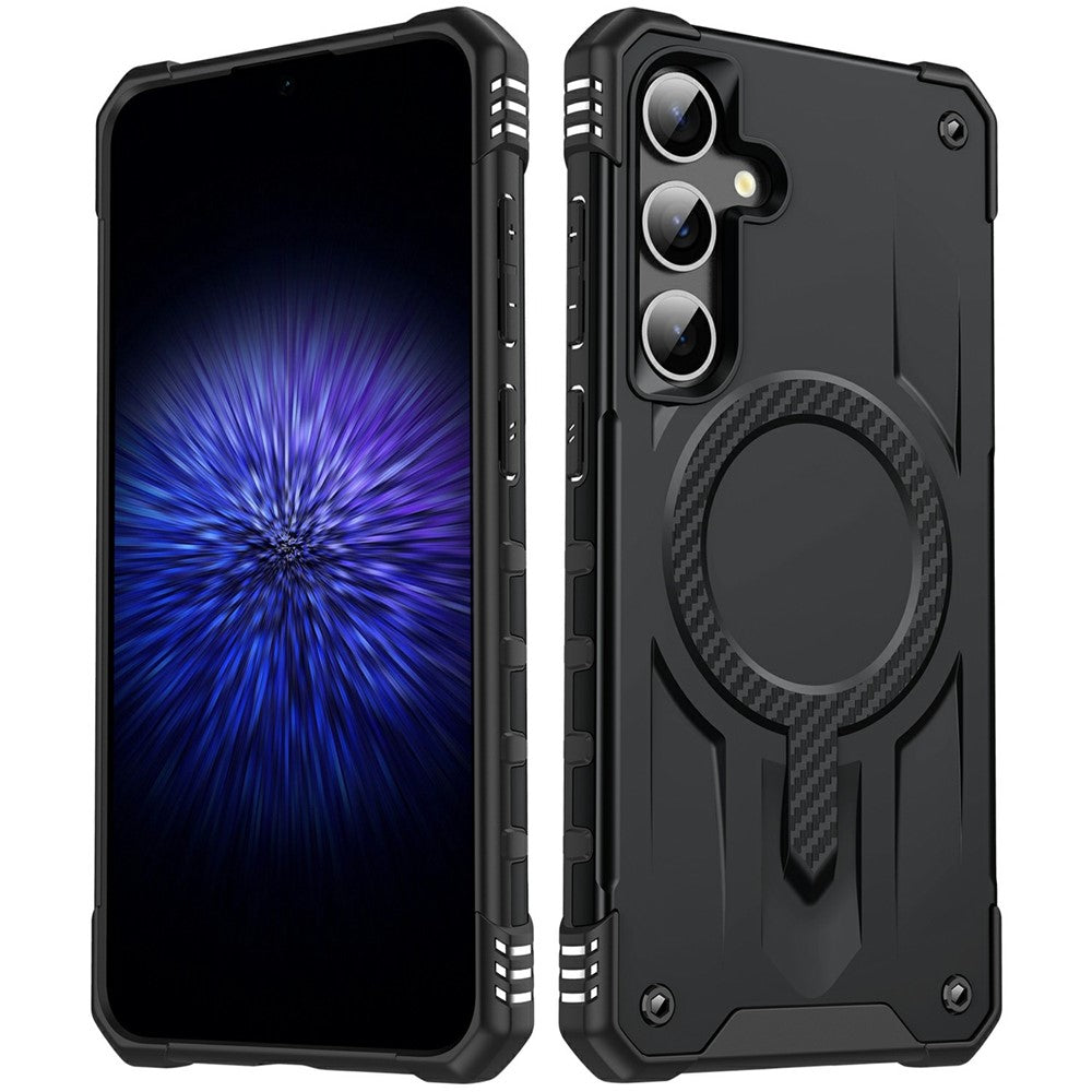 Magnetisk etui til Samsung Galaxy S23 FE med fire hjørner og stødpuder i PC + TPU