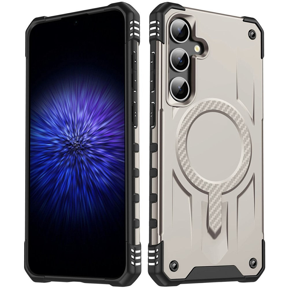 Magnetisk etui til Samsung Galaxy S23 FE med fire hjørner og stødpuder i PC + TPU