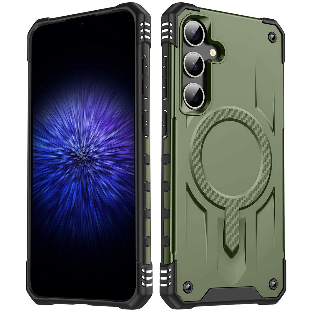 Magnetisk etui til Samsung Galaxy S23 FE med fire hjørner og stødpuder i PC + TPU
