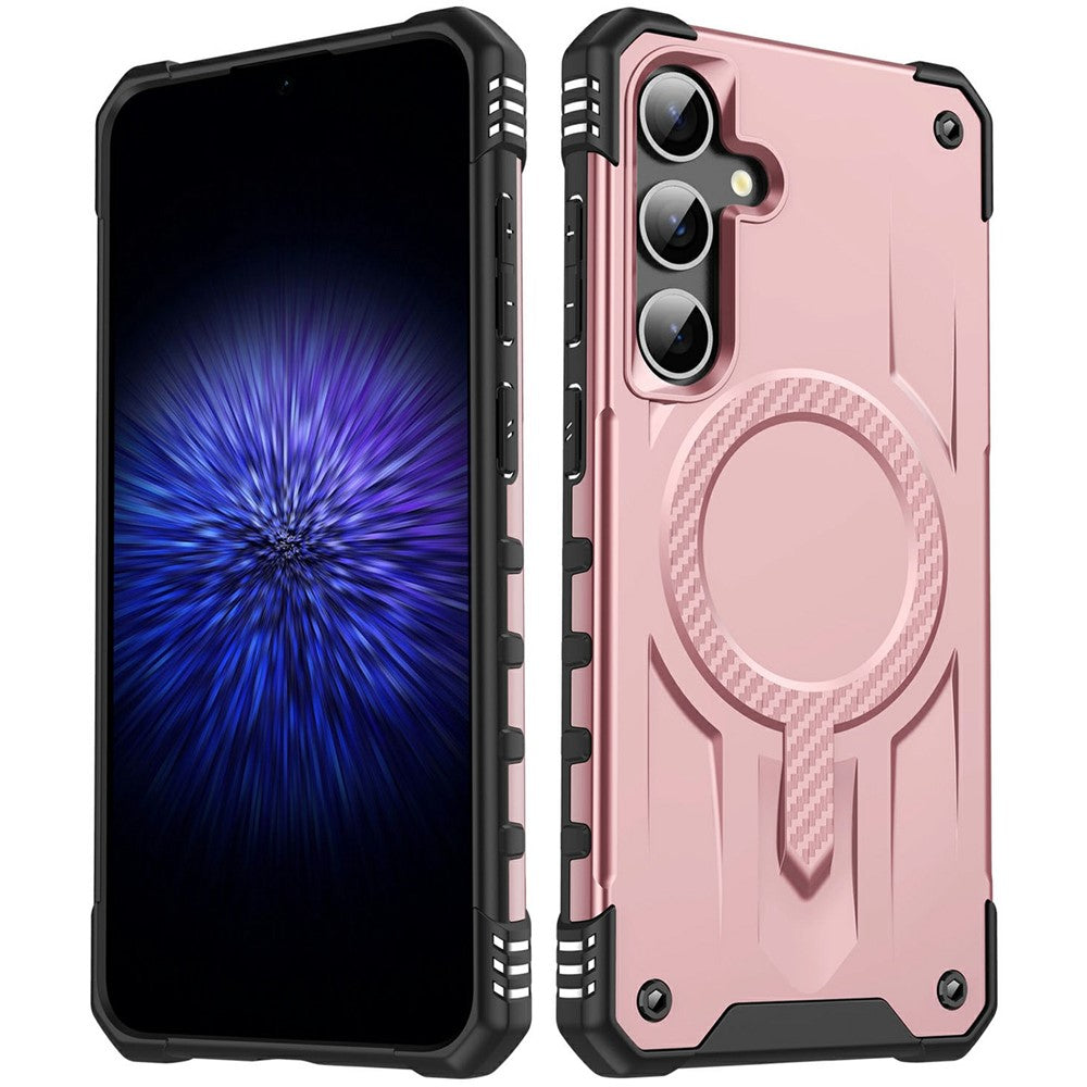 Magnetisk etui til Samsung Galaxy S23 FE med fire hjørner og stødpuder i PC + TPU