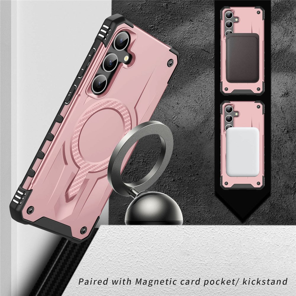 Magnetisk etui til Samsung Galaxy S23 FE med fire hjørner og stødpuder i PC + TPU