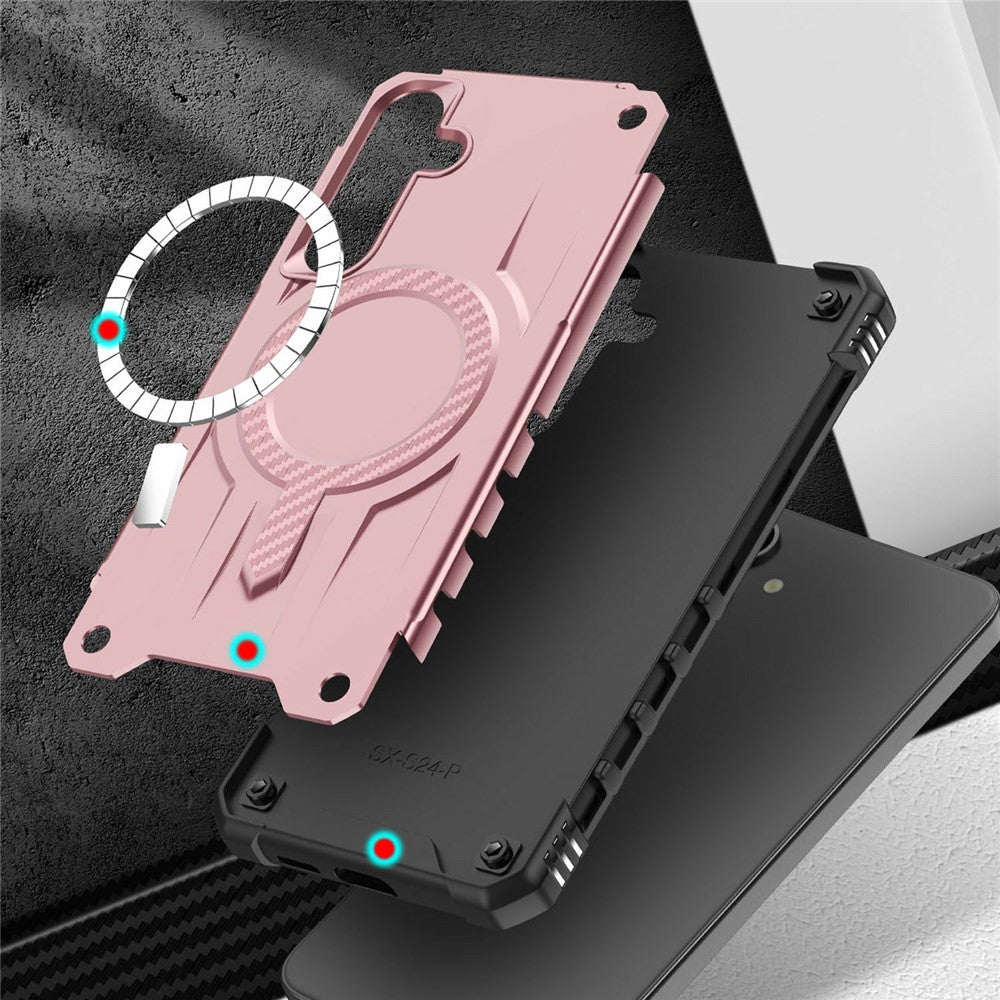 Magnetisk etui til Samsung Galaxy S23 FE med fire hjørner og stødpuder i PC + TPU