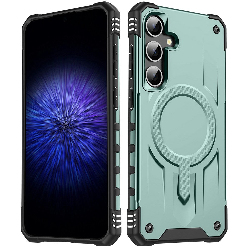 Magnetisk etui til Samsung Galaxy S23 FE med fire hjørner og stødpuder i PC + TPU