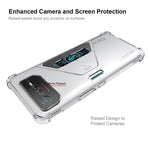 ENKAY HAT PRINCE til Asus ROG Phone 6 Pro 5G Forstærket Hjørne Gennemsigtigt Telefoncover Fleksibel TPU Anti-slip Stribe Kant Beskyttelsescover