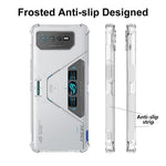 ENKAY HAT PRINCE til Asus ROG Phone 6 Pro 5G Forstærket Hjørne Gennemsigtigt Telefoncover Fleksibel TPU Anti-slip Stribe Kant Beskyttelsescover