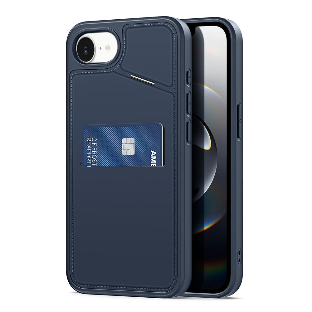DUX DUCIS For iPhone 17e / 16e Magnetic Case Rafi II Series Leather Back Cover with RFID Blocking Card Slots