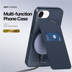 DUX DUCIS For iPhone 17e / 16e Magnetic Case Rafi II Series Leather Back Cover with RFID Blocking Card Slots
