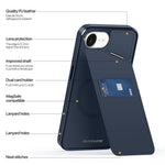 DUX DUCIS For iPhone 17e / 16e Magnetic Case Rafi II Series Leather Back Cover with RFID Blocking Card Slots