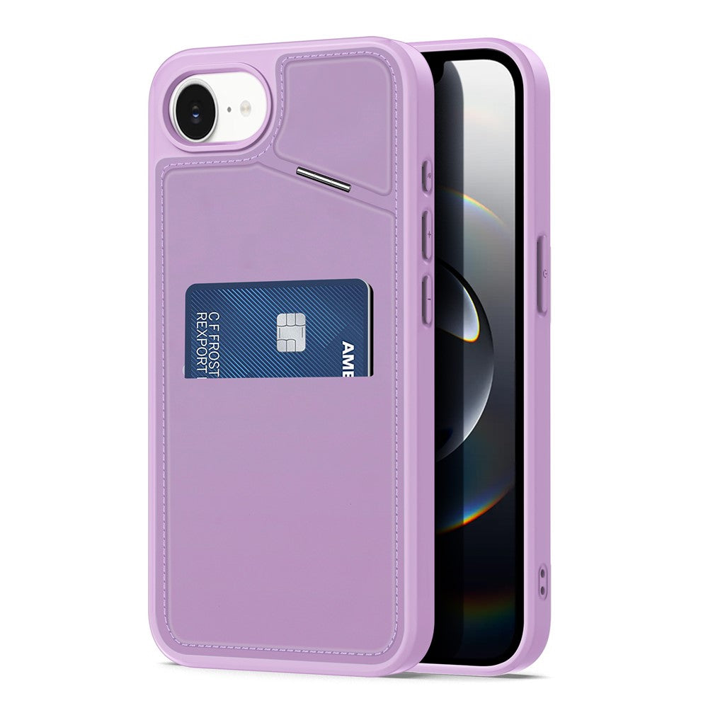 DUX DUCIS For iPhone 17e / 16e Magnetic Case Rafi II Series Leather Back Cover with RFID Blocking Card Slots