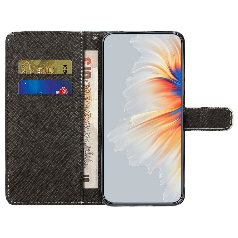 Xiaomi Redmi Note 14 4G (164.84mm) Fodral Mönster Tryck PU Läder Plånboksfodral mobilskal Korsstruktur