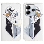 For Xiaomi Redmi Note 14 4G (164.84mm) Case Pattern Print PU Leather Wallet Phone Cover Cross Texture