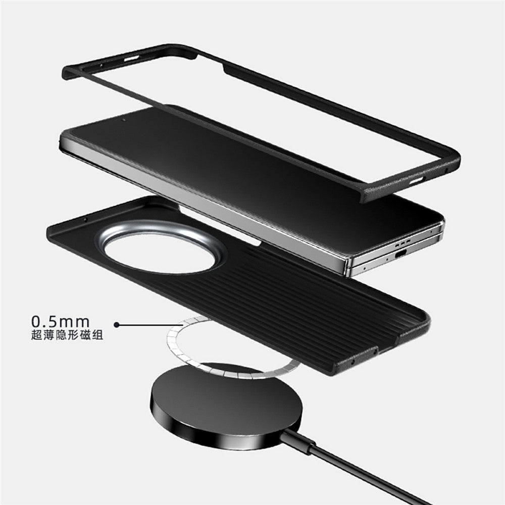 ABEEL For Oppo Find N5 5G Magnetic Case PC TPU Aluminum Alloy PU Phone Back Cover