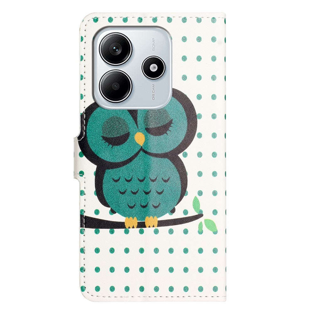Xiaomi Redmi Note 14 4G (164.84mm) Fodral Mönster Tryck PU Läder Plånboksfodral