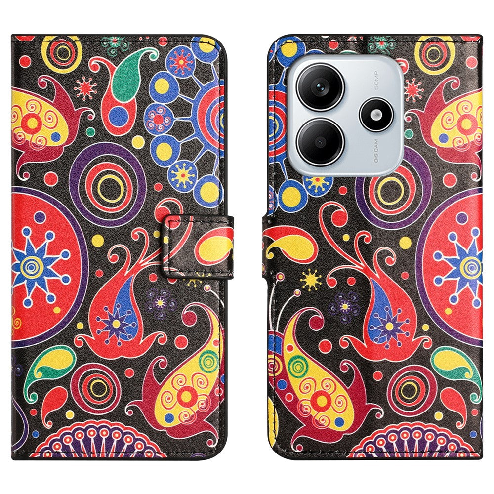 Xiaomi Redmi Note 14 4G (164.84mm) Fodral Mönster Tryck PU Läder Plånboksfodral