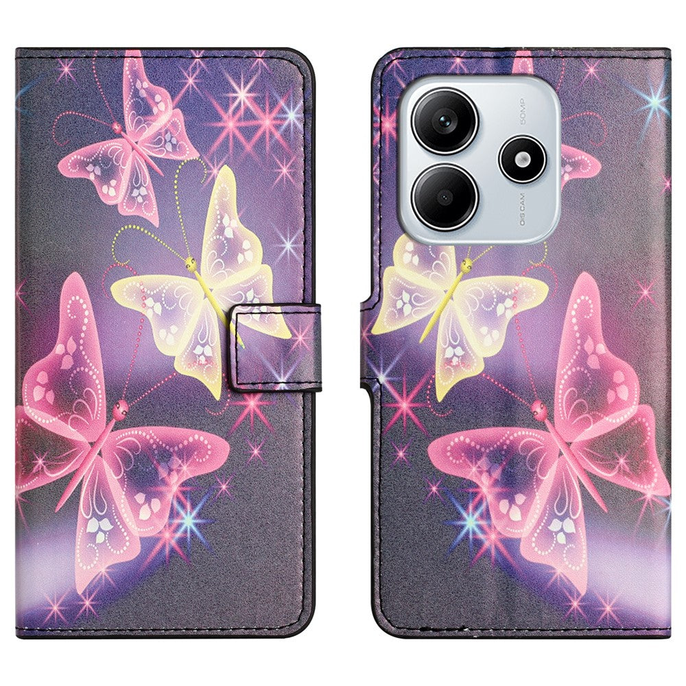 Xiaomi Redmi Note 14 4G (164.84mm) Fodral Mönster Tryck PU Läder Plånboksfodral