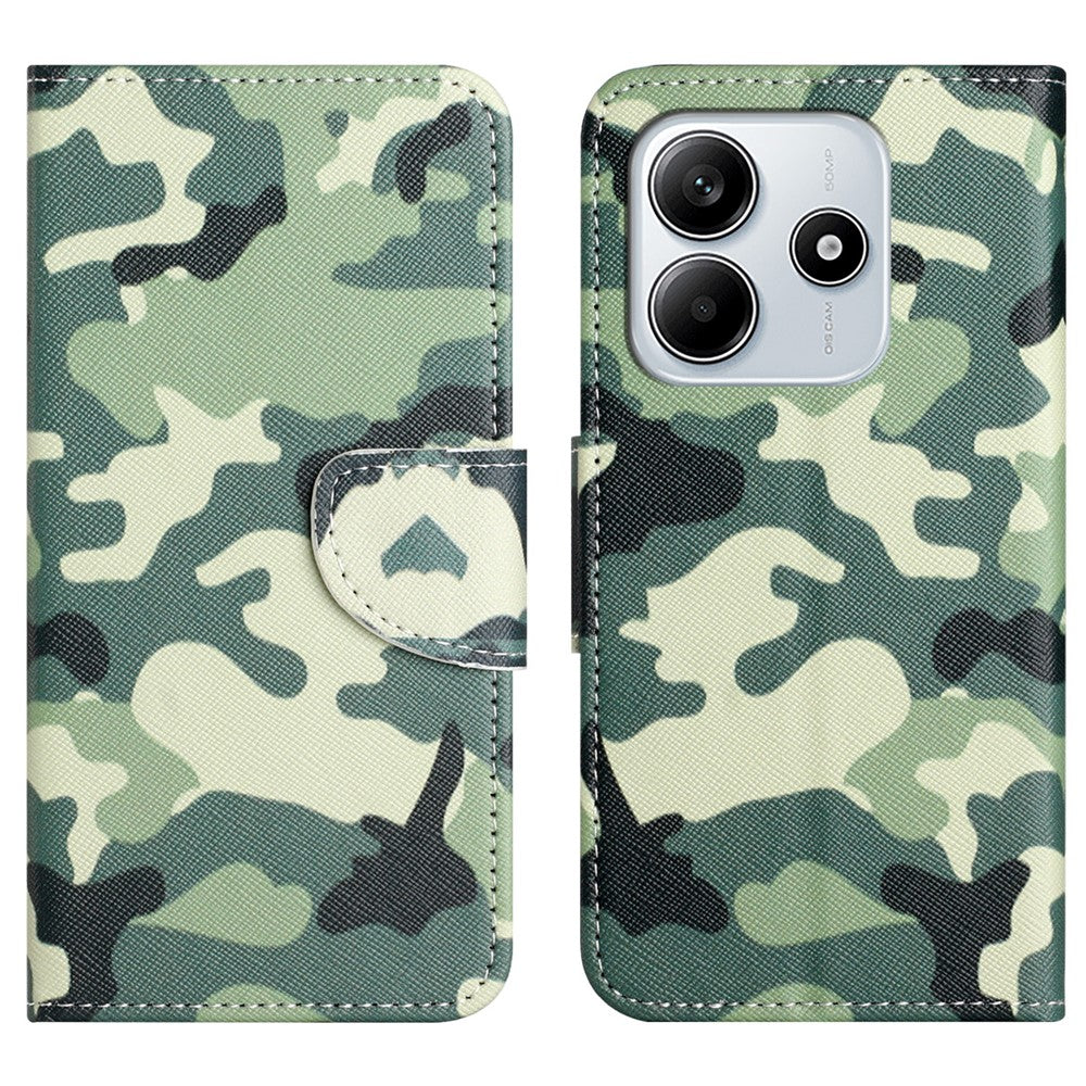For Xiaomi Redmi Note 14 4G (164.84mm) Case Pattern Printing Cross Texture Leather Phone Cover