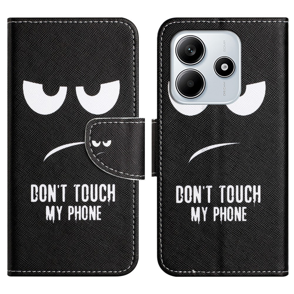 For Xiaomi Redmi Note 14 4G (164.84mm) Case Pattern Printing Cross Texture Leather Phone Cover