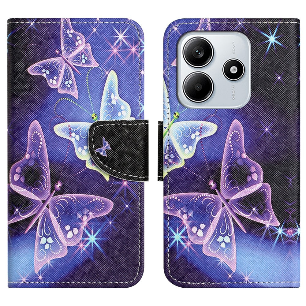 For Xiaomi Redmi Note 14 4G (164.84mm) Case Pattern Printing Cross Texture Leather Phone Cover