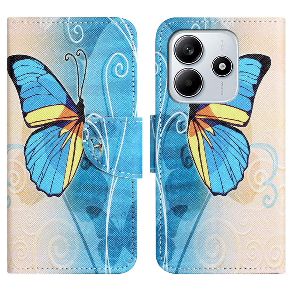 For Xiaomi Redmi Note 14 4G (164.84mm) Case Pattern Printing Cross Texture Leather Phone Cover