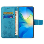 For Xiaomi Redmi Note 14 4G (164.84mm) Case Wallet Stand Imprinted Butterfly Flower PU Leather Phone Cover