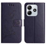 For Xiaomi Redmi Note 14 4G (164.84mm) Case Wallet Stand Imprinted Butterfly Flower PU Leather Phone Cover