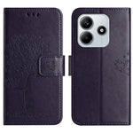 For Xiaomi Redmi Note 14 4G (164.84mm) Case PU Leather Owl Tree Imprinted Wallet Phone Cover