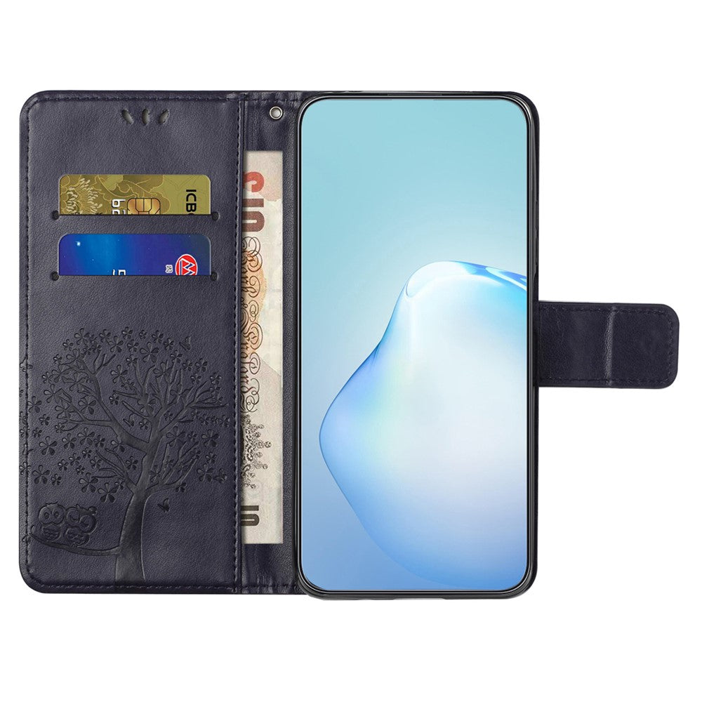 For Xiaomi Redmi Note 14 4G (164.84mm) Case PU Leather Owl Tree Imprinted Wallet Phone Cover