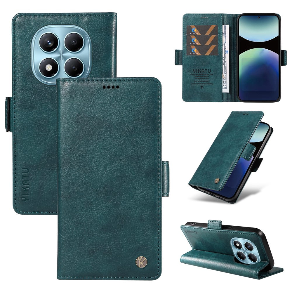 YIKATU For Xiaomi Redmi Note 14 Pro 4G Case  YK-007 Litchi Texture PU Leather Wallet Phone Cover