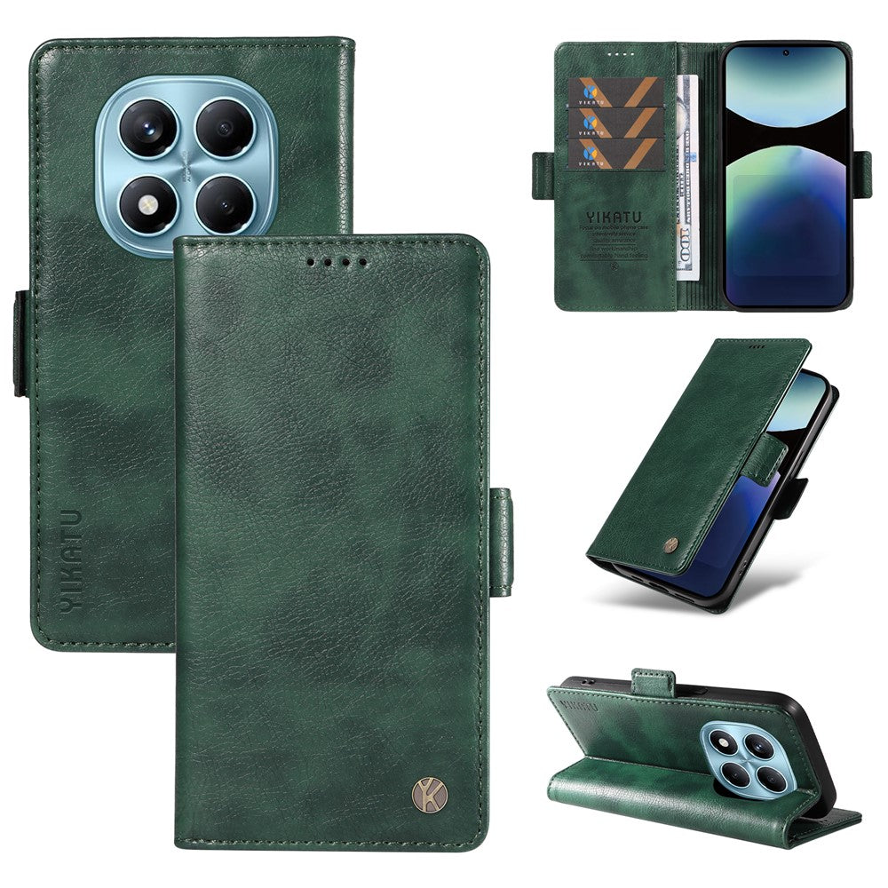 YIKATU For Xiaomi Redmi Note 14 Pro 4G Case  YK-007 Litchi Texture PU Leather Wallet Phone Cover