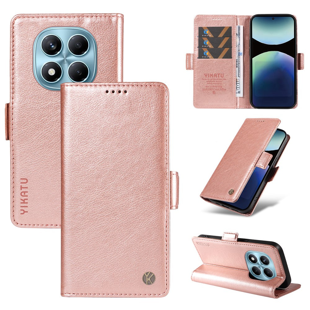 YIKATU For Xiaomi Redmi Note 14 Pro 4G Case  YK-007 Litchi Texture PU Leather Wallet Phone Cover