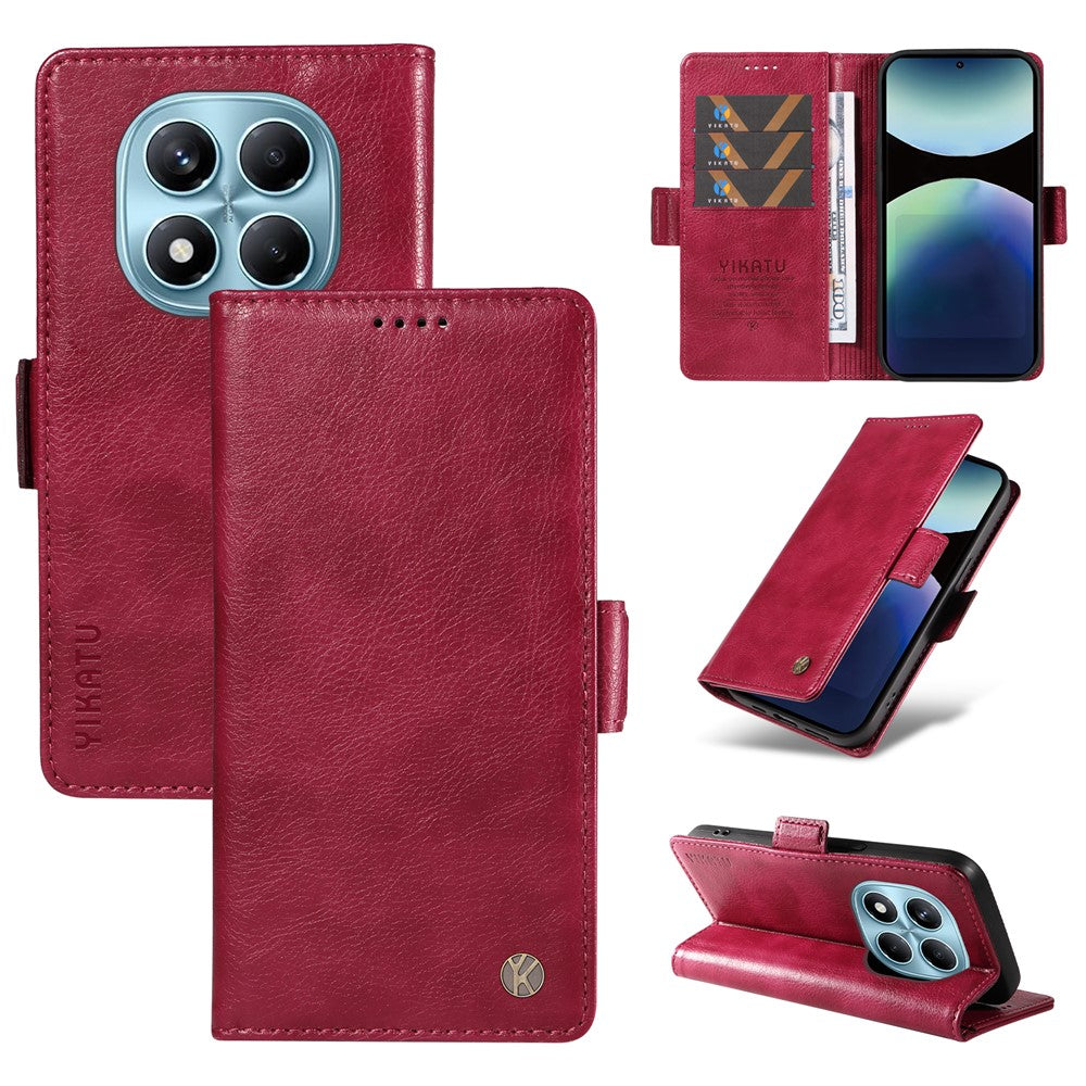 YIKATU For Xiaomi Redmi Note 14 Pro 4G Case  YK-007 Litchi Texture PU Leather Wallet Phone Cover