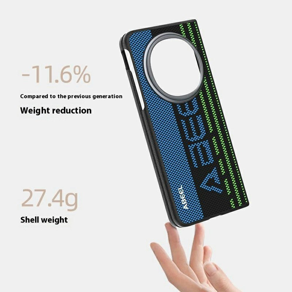 ABEEL For Oppo Find N5 5G Magnetic Case Micro-Embossing 6D Printed PC TPU Aluminum Alloy Leather Phone Cover