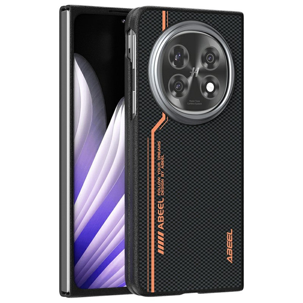ABEEL For Oppo Find N5 5G Magnetic Case Micro-Embossing 6D Printed PC TPU Aluminum Alloy Leather Phone Cover