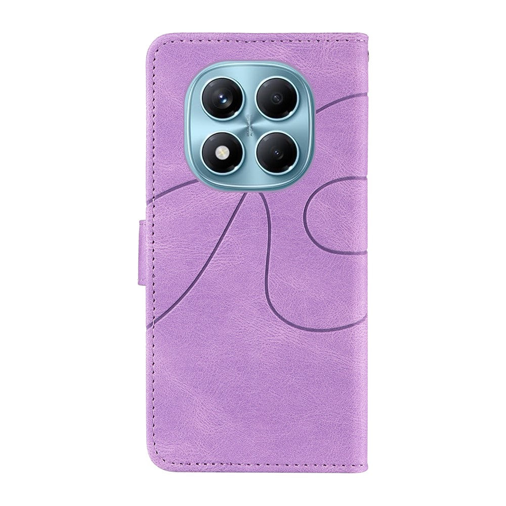 For Xiaomi Redmi Note 14 Pro 4G Wallet Case Leather Phone Cover Stand with Curved Line Design