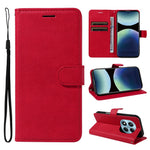 For Xiaomi Redmi Note 14 Pro 4G Leather Wallet Case with Strap Solid Color Phone Stand Cover