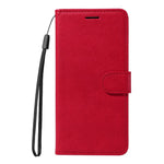 For Xiaomi Redmi Note 14 Pro 4G Leather Wallet Case with Strap Solid Color Phone Stand Cover