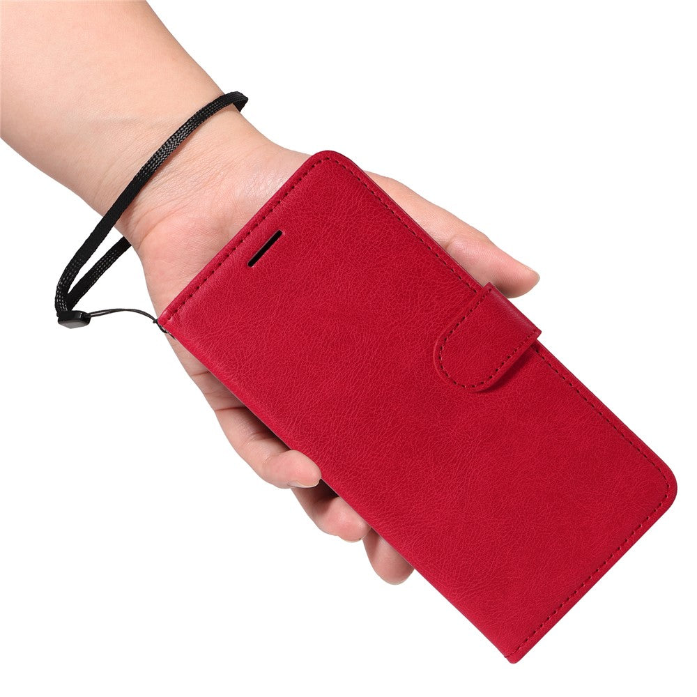 For Xiaomi Redmi Note 14 Pro 4G Leather Wallet Case with Strap Solid Color Phone Stand Cover