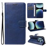 For Xiaomi Redmi Note 14 Pro 4G Leather Wallet Case with Strap Solid Color Phone Stand Cover