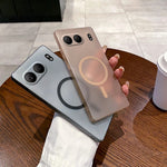 For OnePlus Nord 4 Magnetic Case Frosted PC Phone Cover with Camera Lens Protector